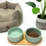 Ollipet rund bambusholder | dobbelt